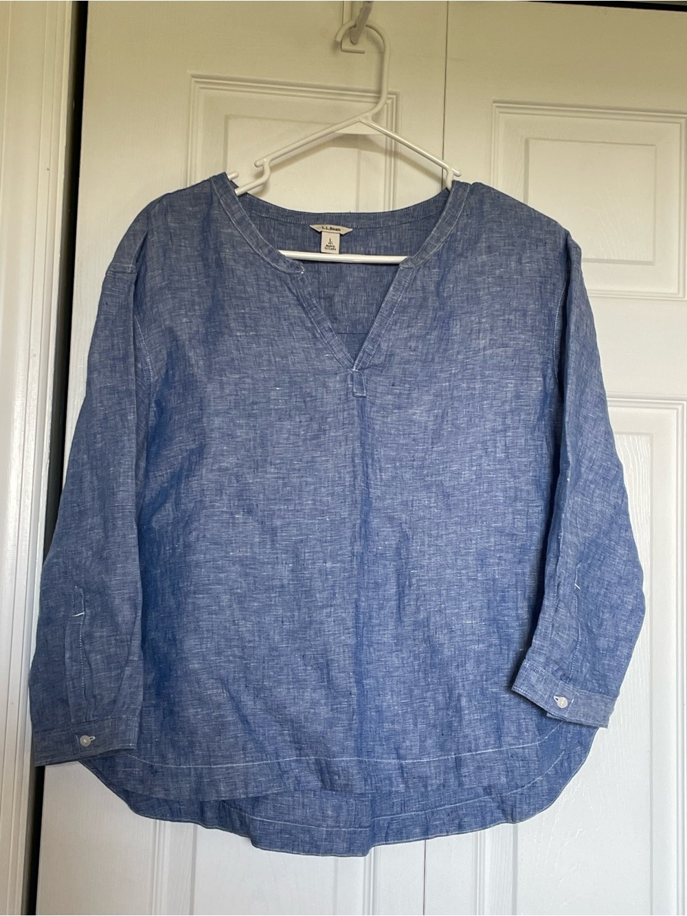 L.L.Bean Blue Chambray Shirt Top